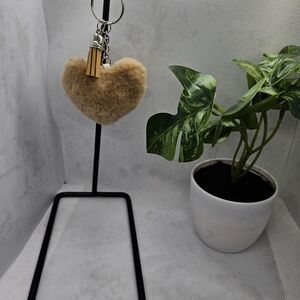Heart-Shaped Tan Key Holder